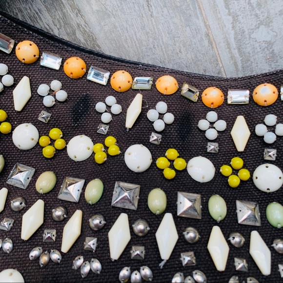 Chloe Beaded Studded Heavy Leather Big Hobo Slouchy Bag - Picture 11 of 16